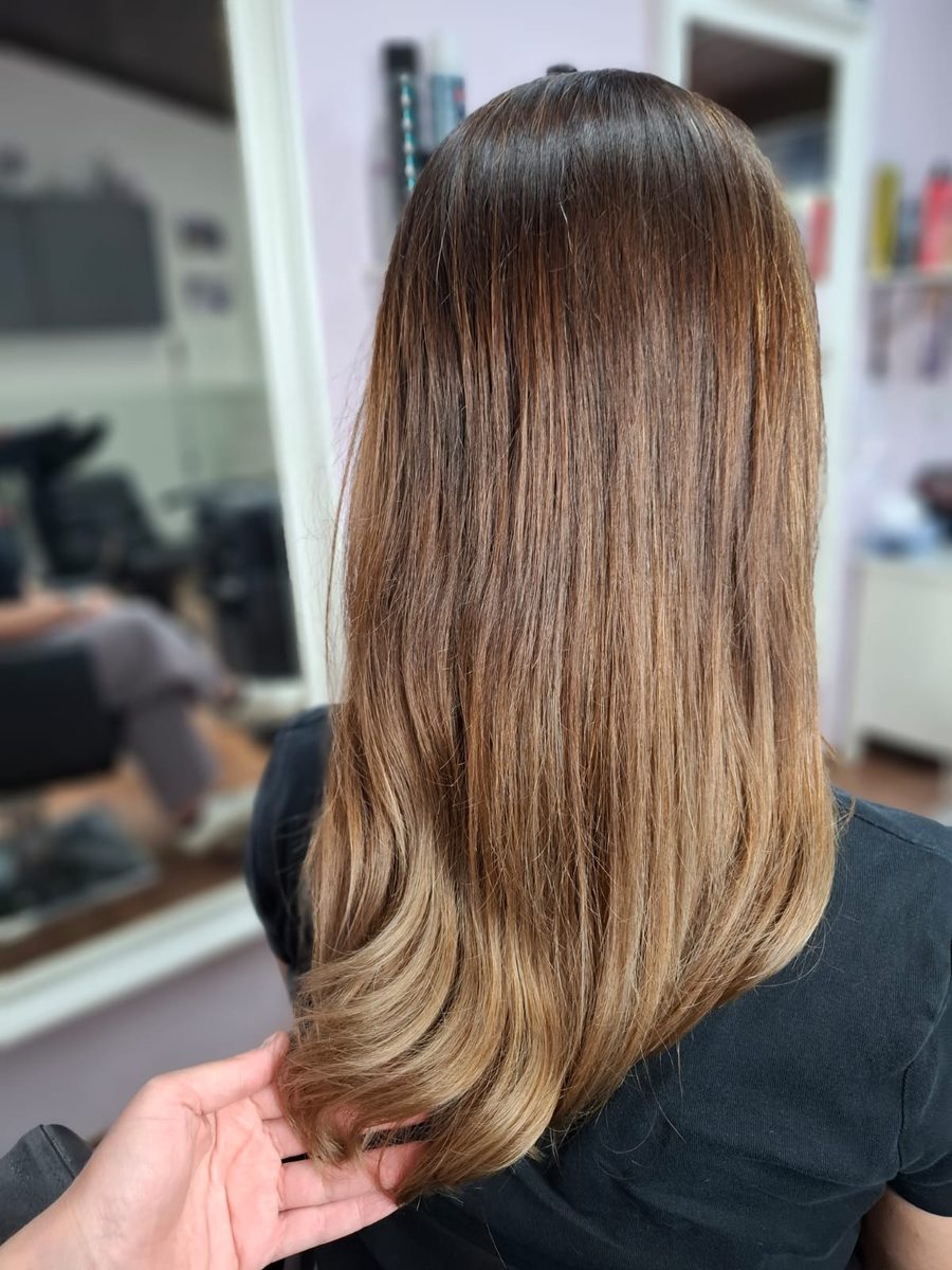 Balayage do teplé hnědé